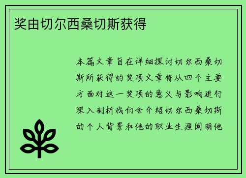奖由切尔西桑切斯获得